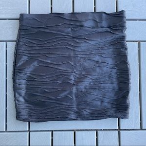 Textured Black Faux Leather Mini Skirt